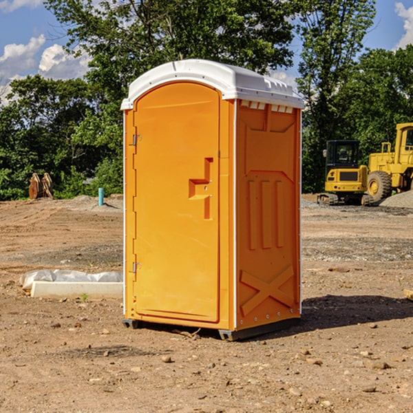 how often are the portable restrooms cleaned and serviced during a rental period in Lamar